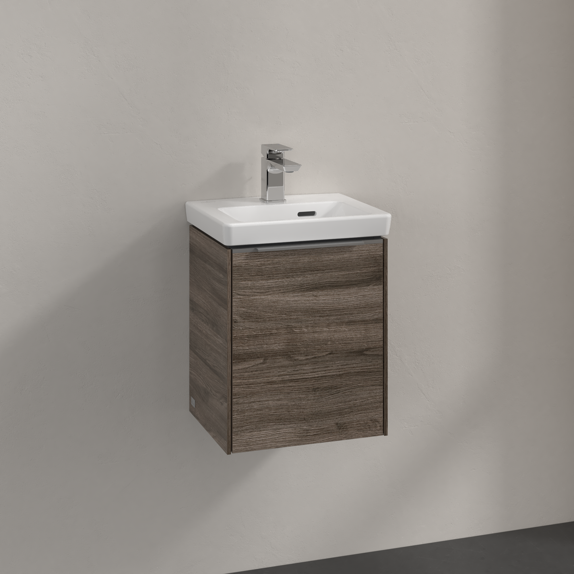 VILLEROY & BOCH SUBWAY 3.0 SERVANTSKAP 35X42 VENSTRE STONE OAK HÅNDTAK I KROM