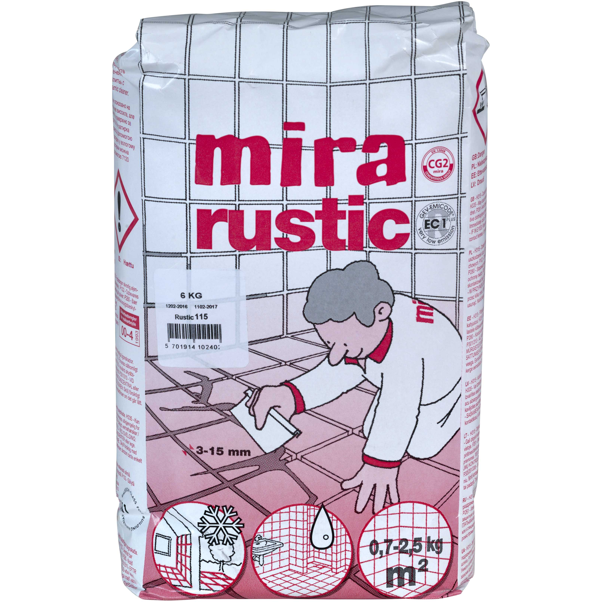 MIRA RUSTIC FUG 120 STÅLGRÅ 6KG