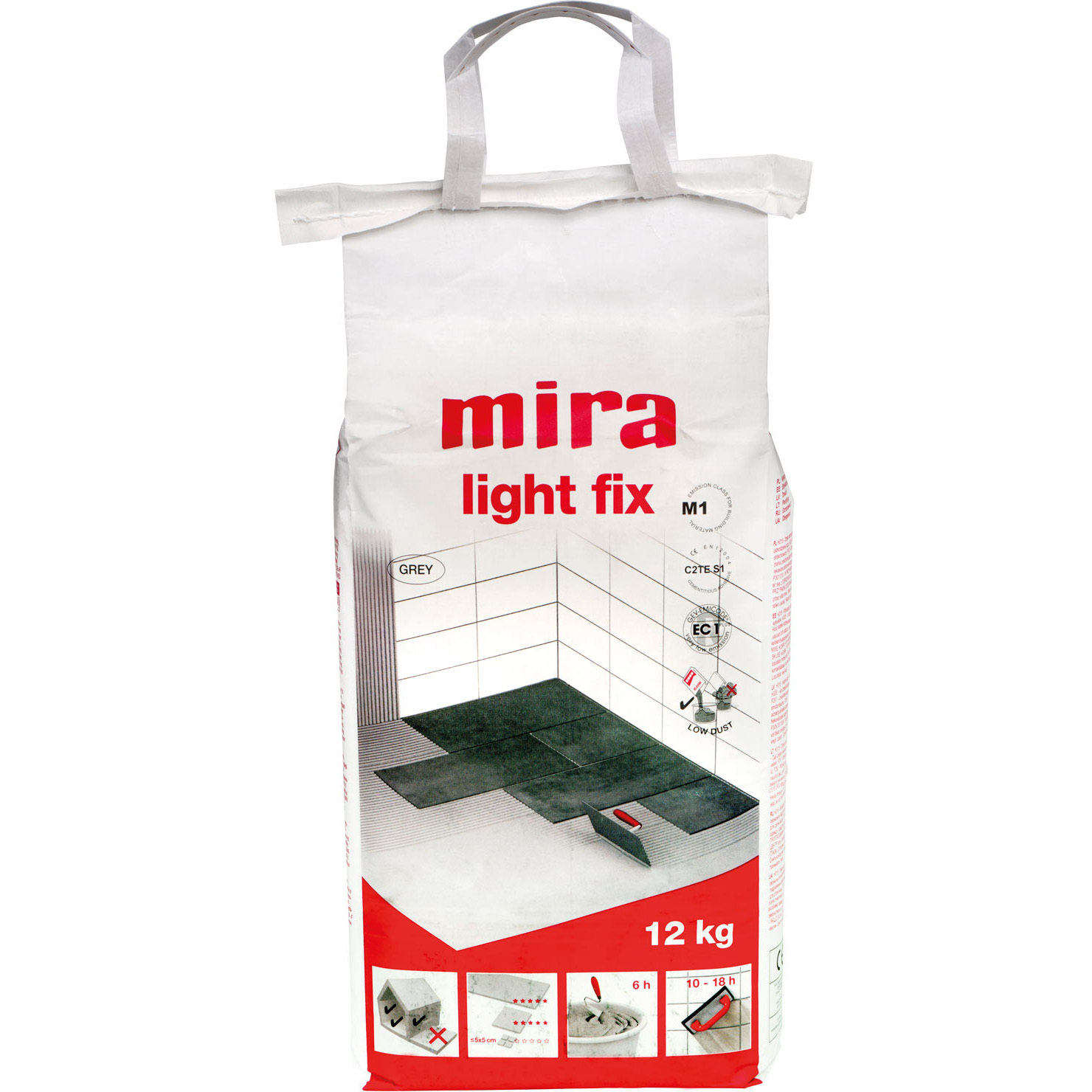 MIRA LIGHT FIX 12 KG GRÅTT FLISELIM