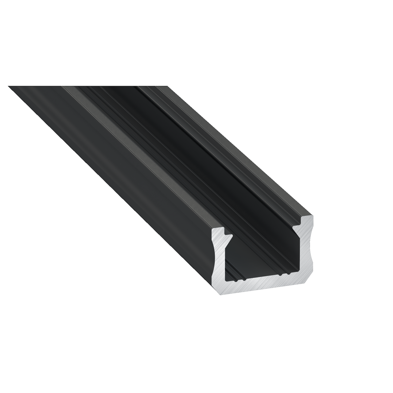 ELITECH ALU PROFIL SORT 200X8X12MM INKL LOKK - ENDELOKK OG 2 KLIPS