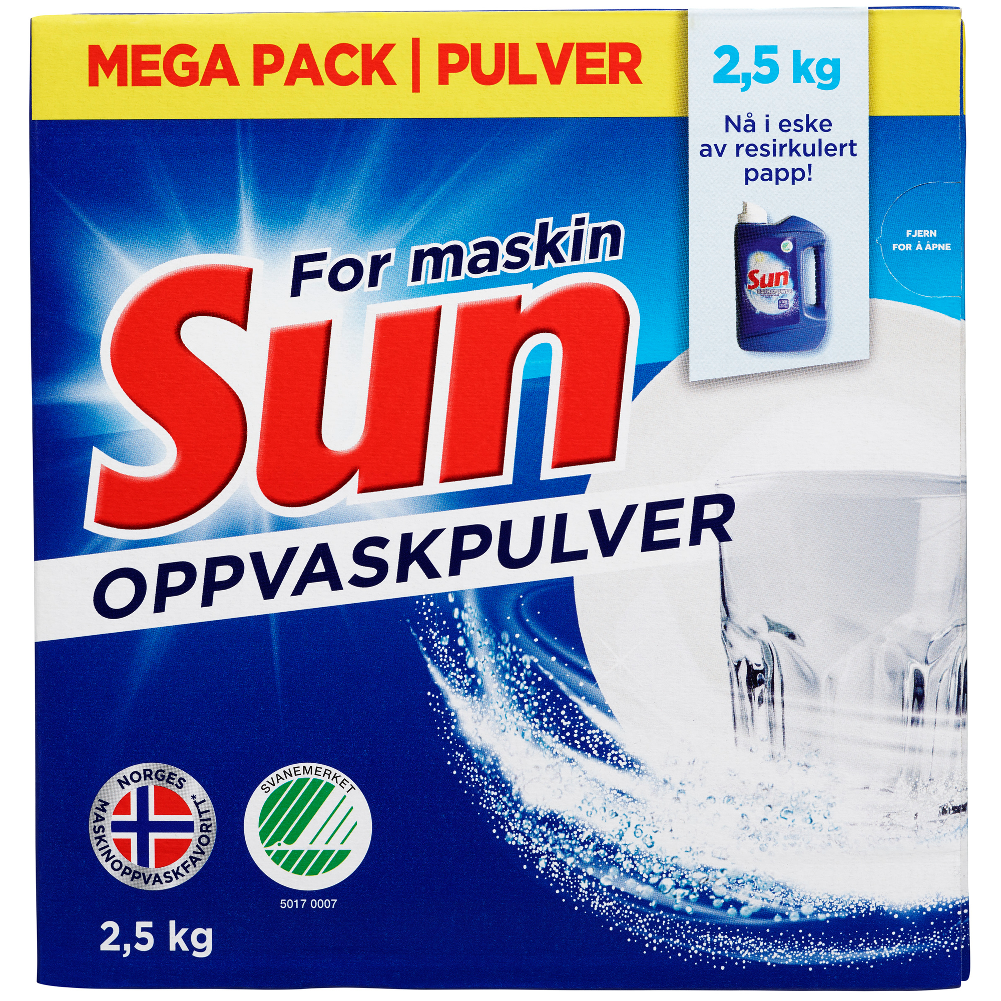 SUN MASKINOPPVASKPULVER 2,5KG