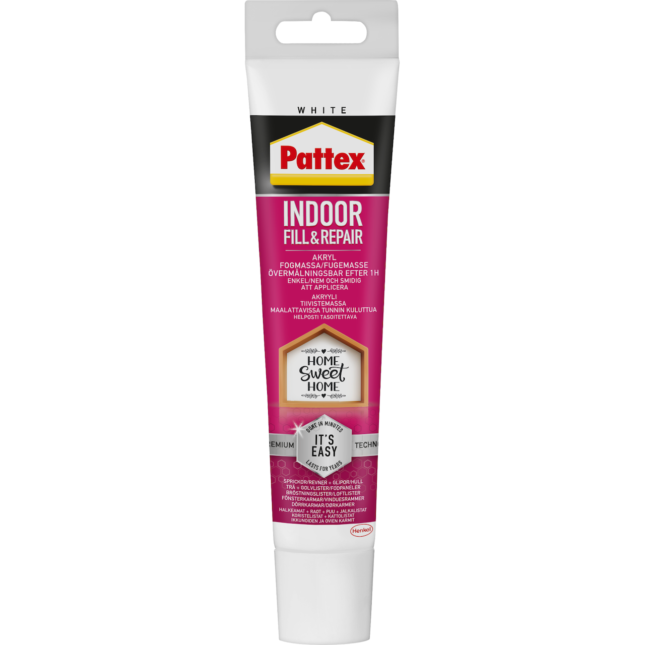 PATTEX AKRYLFUGE FILL & REPAIR INNENDØRS HVIT 50ML